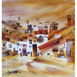 Shuja Mirza, 11 x 11 Inch, Water Color on Paper, Cityscape Painting, AC-SJM-008